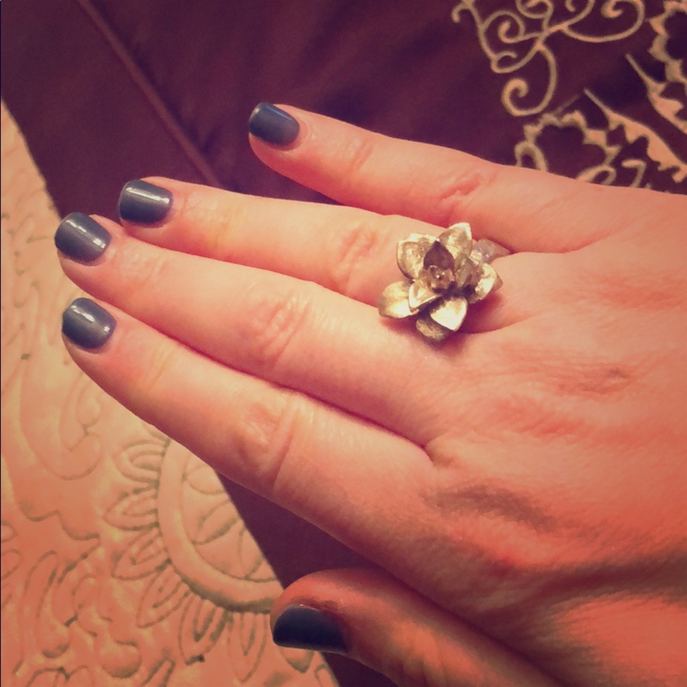 Silverado Hammered Sterling Silver Flower Ring